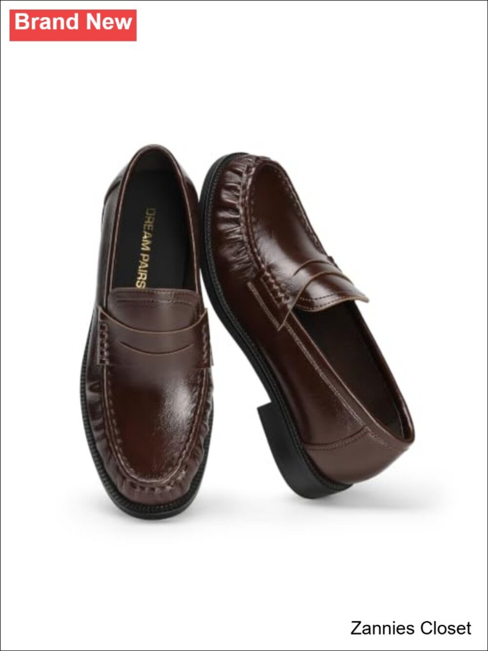 ✨ DREAM PAIRS Penny Loafers for Women Business Work Shoes Faux Leather